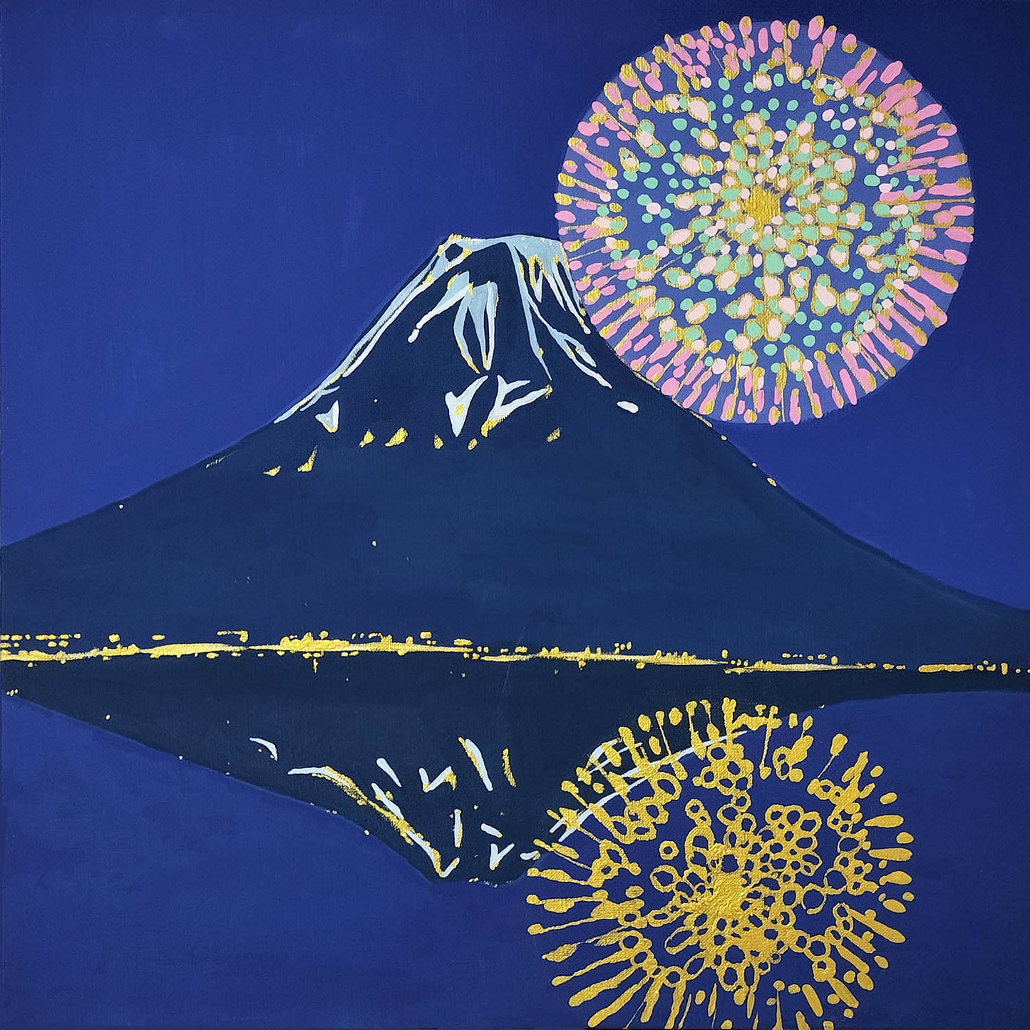 花火が映る富士山 | 那須香オリ