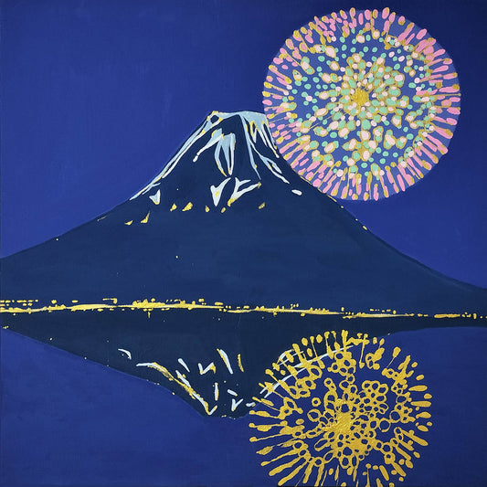 花火が映る富士山 | 那須香オリ